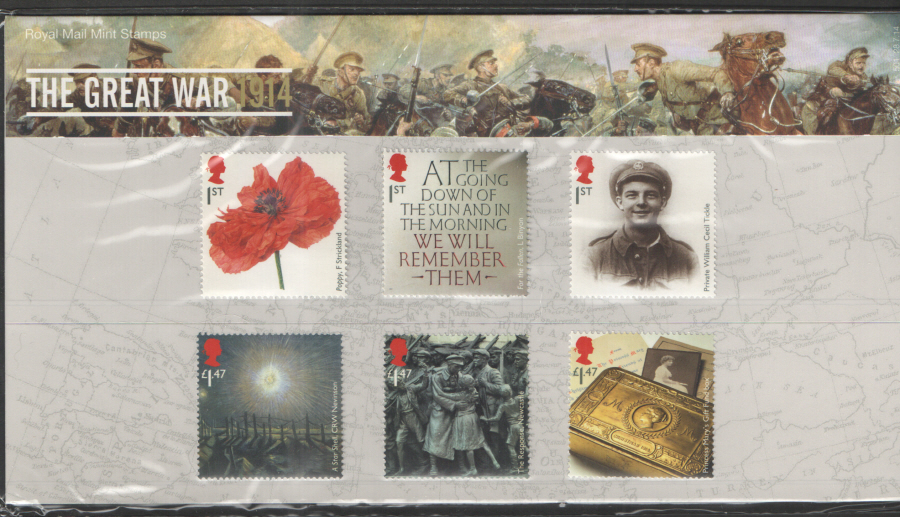 (image for) 2014 "The Great War 1914" Royal Mail Presentation Pack 501 - Click Image to Close